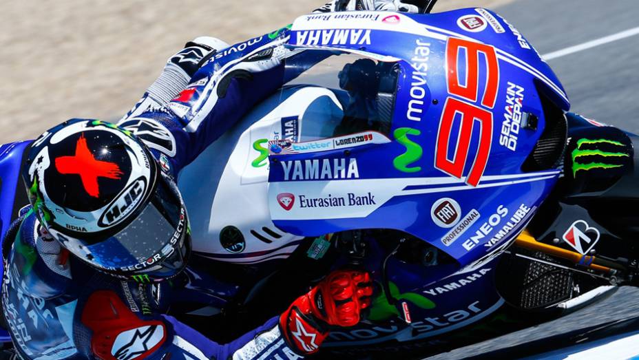 Jorge Lorenzo. | <a href="https://beta-develop.quatrorodas.abril.com.br/moto/noticias/reinado-marc-marquez-nao-tem-fim-781505.shtml" rel="migration">Leia mais</a>