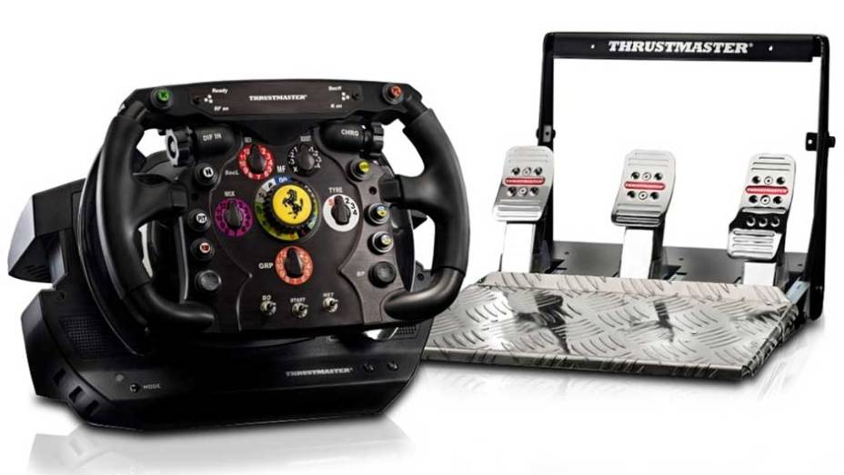 Volante Thrustmaster Ferrari: praticamente idêntico ao volante dos carros de F-1, simula todos os impactos sofridos pelo automóvel. Preço médio: R$ 2.499 | <a href="https://www.fnac.com.br/volante-para-para-pc-ps3-thrustmaster-ferrari-f1-integral-t500-FNAC," rel="migration"></a> Volante Thrustmaster Ferrari: praticamente idêntico ao volante dos carros de F-1, simula todos os impactos sofridos pelo automóvel. Preço médio: R$ 2.499 | <a href="https://www.fnac.com.br/volante-para-para-pc-ps3-thrustmaster-ferrari-f1-integral-t500-FNAC," rel="migration"></a>