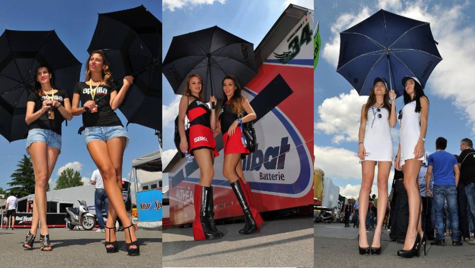 Veja as belas garotas que marcaram presença na Etapa de Monza da Superbike e e saiba como foi a corrida! | <a href="%20https://beta-develop.quatrorodas.abril.com.br/moto/noticias/wsbk-melandri-se-destaca-monza-741150.shtml" rel="migration">Leia mais</a>