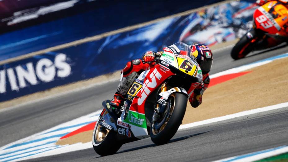 Stefan Bradl (LCR Honda MotoGP) ficou com o segundo lugar | <a href="https://beta-develop.quatrorodas.abril.com.br/moto/noticias/motogp-marquez-vence-eua-segue-lider-747598.shtml" rel="migration">Leia mais</a>