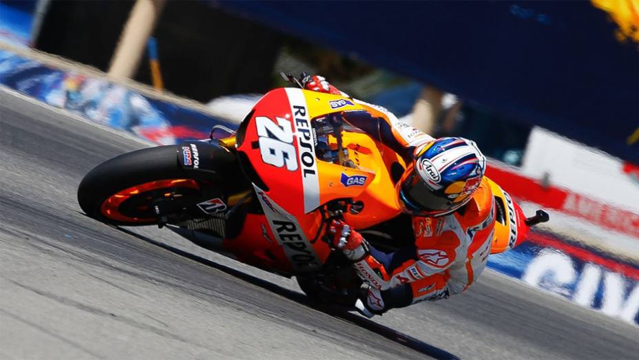 Dani Pedrosa (Repsol Honda Team) ficou com o quinto lugar | <a href="https://beta-develop.quatrorodas.abril.com.br/moto/noticias/motogp-marquez-vence-eua-segue-lider-747598.shtml" rel="migration">Leia mais</a>