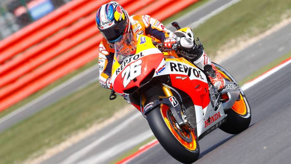 Dani Pedrosa foi apenas o quinto | <a href="https://beta-develop.quatrorodas.abril.com.br/moto/noticias/motogp-marquez-garante-pole-silverstone-751994.shtml" rel="migration">Leia mais</a>