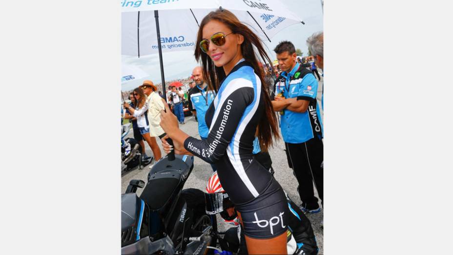 Veja as belas garotas da MotoGP, etapa de San Marino| <a href="https://beta-develop.quatrorodas.abril.com.br/moto/noticias/motogp-lorenzo-triunfa-misano-754124.shtml" rel="migration">Leia mais</a>