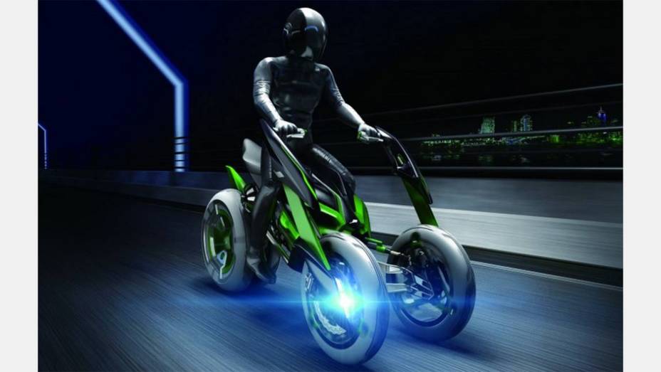 Protótipo tem guidão individual para cada mão | <a href="https://beta-develop.quatrorodas.abril.com.br/moto/noticias/kawasaki-mostra-j-concept-toquio-761438.shtml" rel="migration">Leia mais</a>