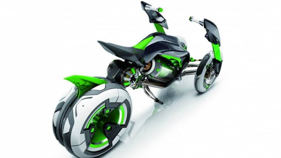 A Kawasaki não detalhou o motor elétrico do protótipo, apesar de ele ser alimentado por uma bateria de alta capacidade de níquel e hidreto metálico Gigacell | <a href="https://beta-develop.quatrorodas.abril.com.br/moto/noticias/kawasaki-mostra-j-concept-toquio-761438.s" rel="migration"></a>