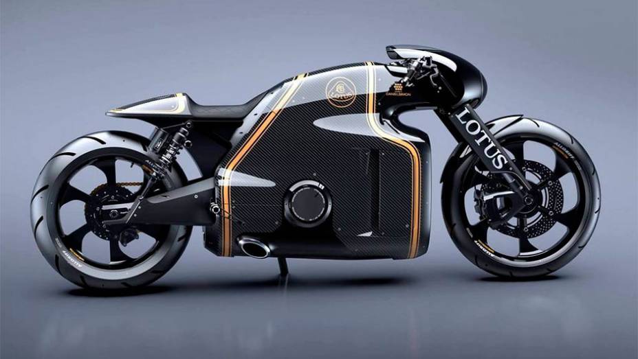 Motocicleta esportiva junta visual retro e futurista | <a href="https://beta-develop.quatrorodas.abril.com.br/moto/noticias/lotus-divulga-imagens-oficiais-c-01-2014-774284.shtml" rel="migration">Leia mais</a>