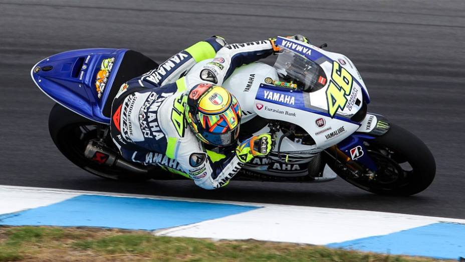 Valentino Rossi ficou como quarto tempo | <a href="https://beta-develop.quatrorodas.abril.com.br/moto/noticias/motogp-lorenzo-domina-dia-australia-775379.shtml" rel="migration">Leia mais</a>