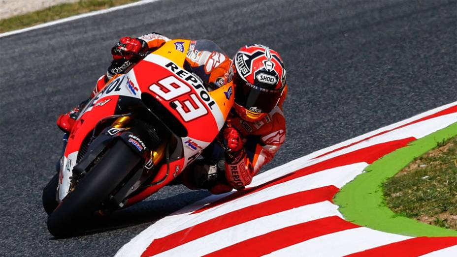 Marc Márquez ficou em terceiro | <a href="https://beta-develop.quatrorodas.abril.com.br/moto/noticias/motogp-pedrosa-largara-frente-barcelona-786152.shtml" rel="migration">Leia mais</a>