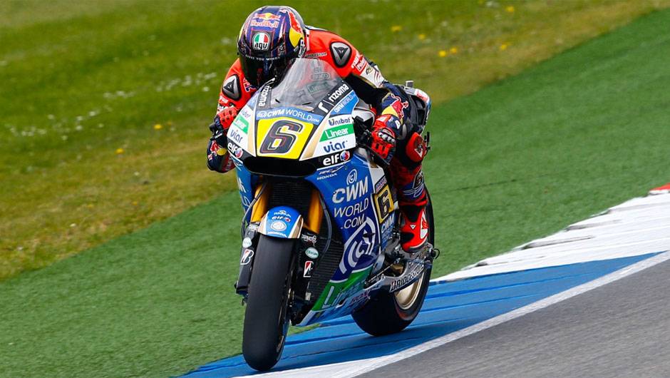 Stefan Bradl ficou com o oitavo tempo | <a href="https://beta-develop.quatrorodas.abril.com.br/moto/noticias/motogp-aleix-espargaro-garante-pole-holanda-787487.shtml" rel="migration">Leia mais</a>