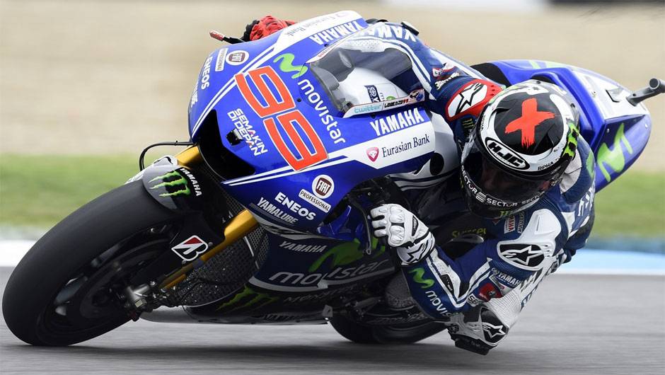 Jorge Lorenzo foi o segundo colocado | <a href="https://beta-develop.quatrorodas.abril.com.br/moto/noticias/motogp-marquez-vence-prova-indianapolis-795057.shtml" rel="migration">Leia mais</a>
