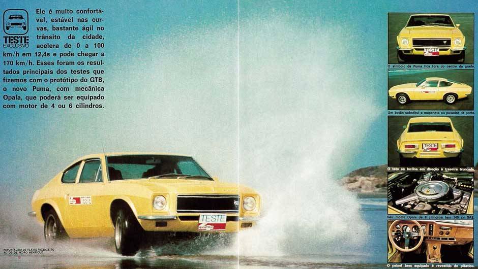 Puma GTB S1: Motor seis-cilindros de Opala na dianteira e um estilo muito mais pr&oacute;ximo dos esportivos americanos atendia em 1974 &agrave; demanda por um tipo de esportivo que fugia da inspira&ccedil;&atilde;o padr&atilde;o vinda da Europa, no auge dos Ford Maverick GT e Dodge Dart R