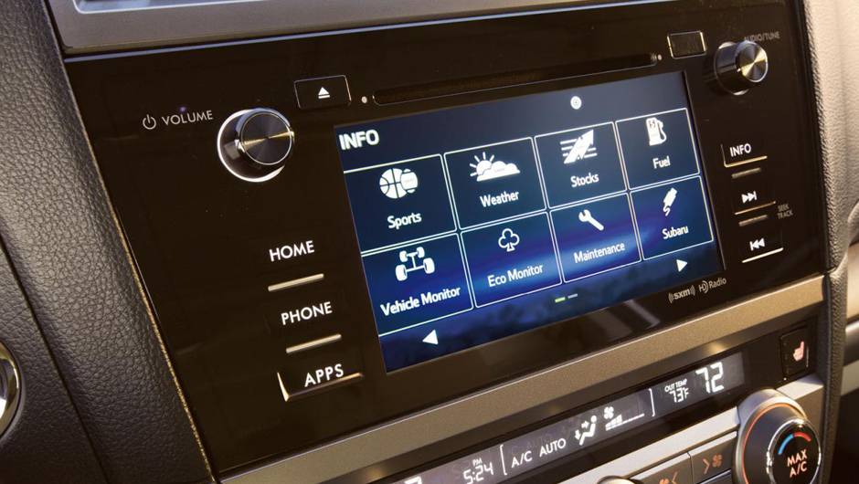 O sistema de informa&ccedil;&atilde;o e entretenimento foi melhorado, com um display de 6,2 polegadas ou 7 polegadas (Premium). | <a href="https://beta-develop.quatrorodas.abril.com.br/noticias/saloes/new-york-2014/subaru-revela-outback-2015-nova-york-780160.shtml" rel="migration">Leia mais</a>