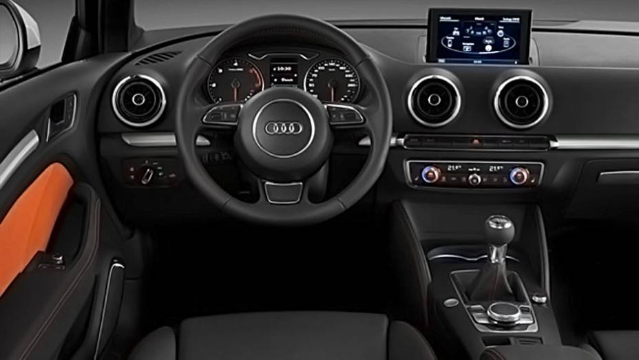 Grande parte dos comandos pode ser controlada por bot&otilde;es no volante | <a href="https://beta-develop.quatrorodas.abril.com.br/saloes/genebra/2012/audi-a3-678626.shtml" rel="migration">Leia mais</a>
