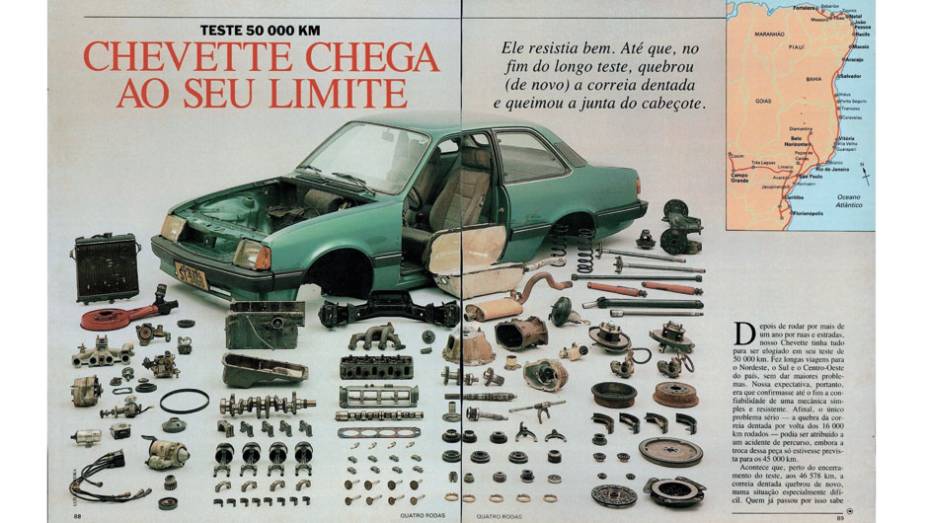 Chevrolet Chevette: ele estava indo bem até a reta final do teste, quando quebrou a correia dentada e a junta do cabeçote... | <a href="https://beta-develop.quatrorodas.abril.com.br/acervodigital/home.aspx?edicao=350&pg=89" rel="migration">Leia mais</a>