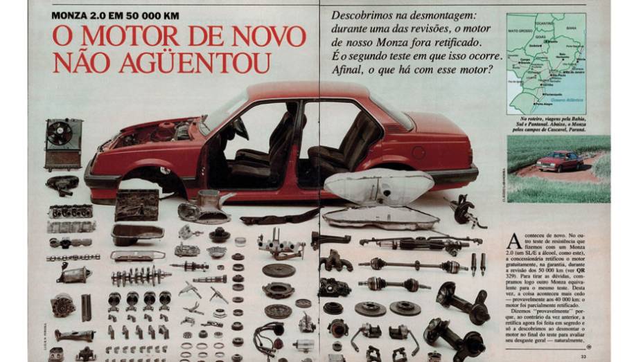 Chevrolet Monza SL/E: depois do "nosso" primeiro Monza ter seu motor retificado aos 50 mil quilômetros, resolvemos comprar outro carro idêntico. E não é que a rede autorizada retificou o motor novamente? | <a href="https://beta-develop.quatrorodas.abril.com.br/acervodig" rel="migration"></a>