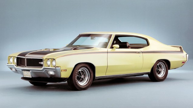 GS 1970Muscle car da marca, nascido como vers&atilde;o do Skylark em 1965, o GS, de Gran Sport, ganhou o pacote GSX em 1970, com V8 de 360 cv e c&acirc;mbio manual