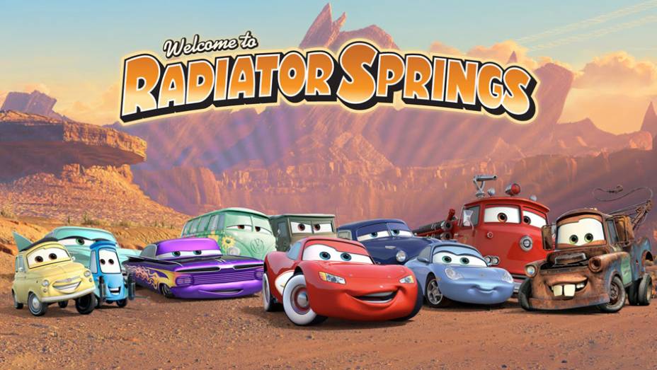 Carros (2006) - Relâmpago McQueen é um carro de corrida que lidera um turma de quatro rodas humanizada em Radiator Springs, a maioria homenagens a modelos reais de várias épocas