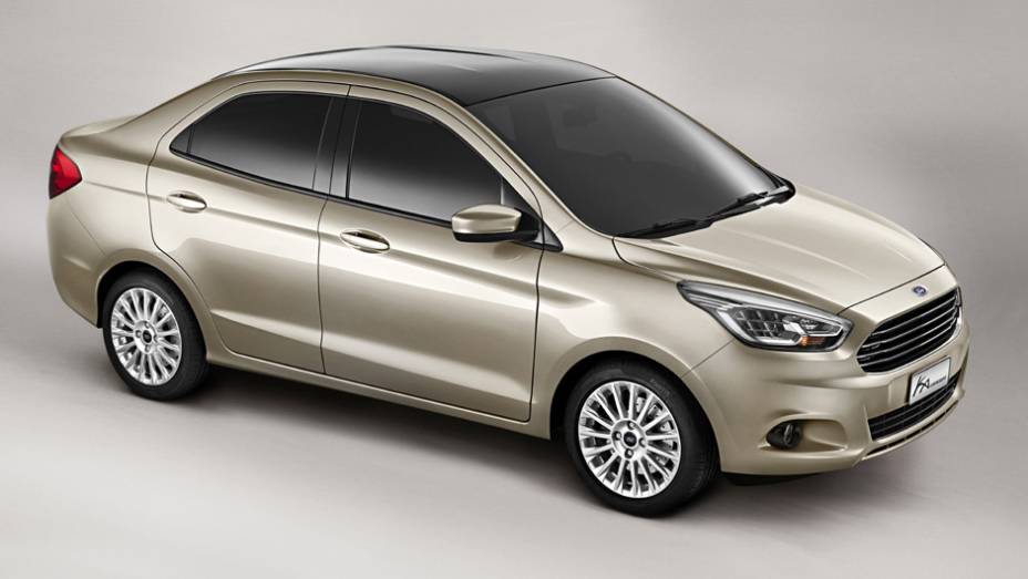 Apresentado como Ka Concept 4 Portas, o conceito antecipa o futuro Ka Sedan | <a href="https://beta-develop.quatrorodas.abril.com.br/noticias/fabricantes/ford-divulga-imagens-oficiais-novo-ka-sedan-772215.shtml" rel="migration">Leia mais</a>