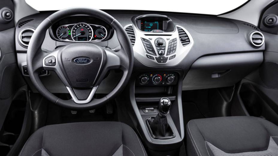 Detalhe do interior | <a href="https://beta-develop.quatrorodas.abril.com.br/carros/lancamentos/ford-ka-794793.shtml" rel="migration">Leia mais</a>