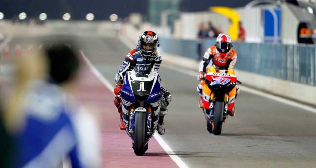 O atual campeão Jorge Lorenzo, da Yamaha, ficou em segundo lugar O atual campeão Jorge Lorenzo, da Yamaha, ficou em segundo lugar