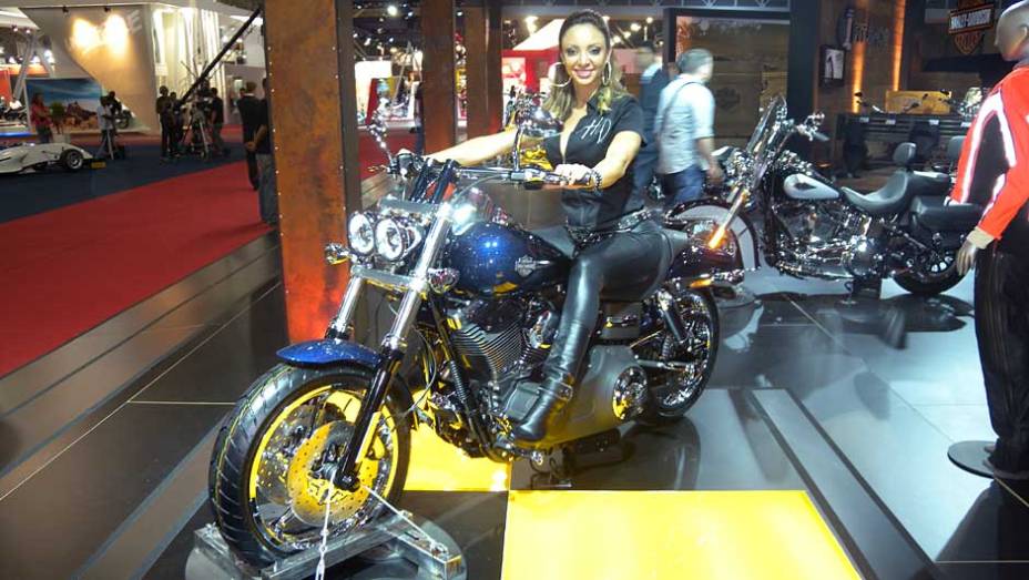 Destaque para os faróis duplos | <a href="https://beta-develop.quatrorodas.abril.com.br/moto/noticias/fat-bob-atracoes-harley-davidson-642200.shtml" rel="migration">Leia mais</a>