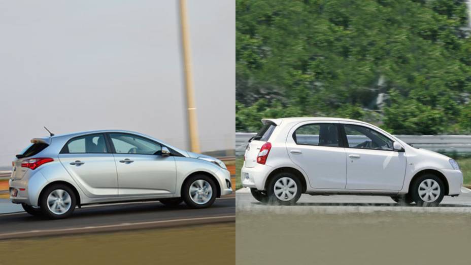 Vers&otilde;es b&aacute;sicas: o Toyota Etios, com motor 1.3 16V, parte de R$ 29.990 e oferece airbag duplo. O Hyundai HB20 tem desempenho inferior em fun&ccedil;&atilde;o do motor menor (1.0) e peso maior, por&eacute;m, custando R$ 31.995, oferece ar-condicionado, dire&ccedil;&atilde;o hidr&aacute;ulica, vid