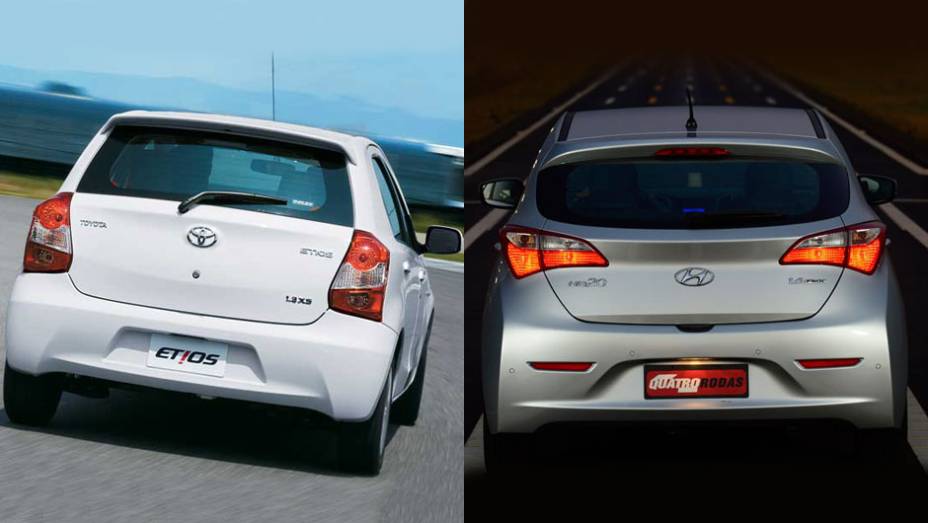 Os estilos distintos se tornam marcantes quando Etios e HB20 s&atilde;o colocados lado a lado. O hatch da Hyundai ser&aacute; vendido em nove vers&otilde;es que variam entre R$ 31.995 e R$ 47.995. Na vers&atilde;o hatch, o Etios tem cinco variantes, cujo pre&ccedil;o alterna entre R$29.99