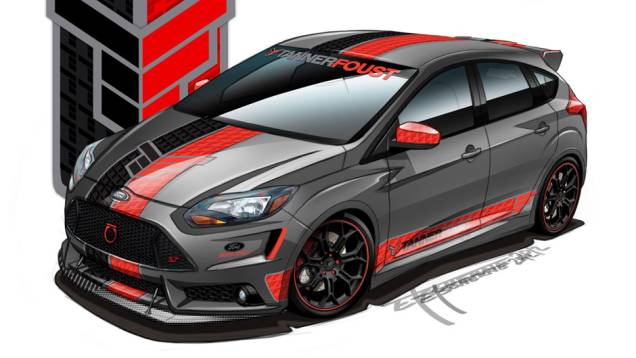 A preparadora Steeda modificou o Focus com o uso de novas rodas de aro 19", pneus de alta performance, freios da italiana Brembo, além de nova suspensão A preparadora Steeda modificou o Focus com o uso de novas rodas de aro 19", pneus de alta performance, freios da italiana Brembo, além de nova suspensão