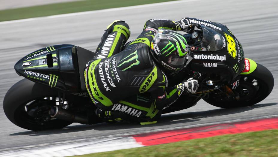 Cal Crutchlow ficou com o sexto melhor tempo. <a href="https://beta-develop.quatrorodas.abril.com.br/moto/noticias/motogp-pedrosa-mais-rapido-sepang-734603.shtml" rel="migration">Leia mais</a>