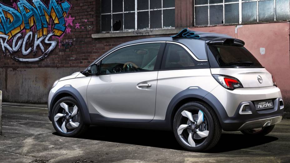 Opel Adam Rocks Concept apresenta para-choques sem pintura, além de ser mais largo e mais alto sobre as rodas | <a href="%20https://beta-develop.quatrorodas.abril.com.br/saloes/genebra/2013/opel-adam-rocks-concept-735283.shtml" rel="migration">Leia mais</a>