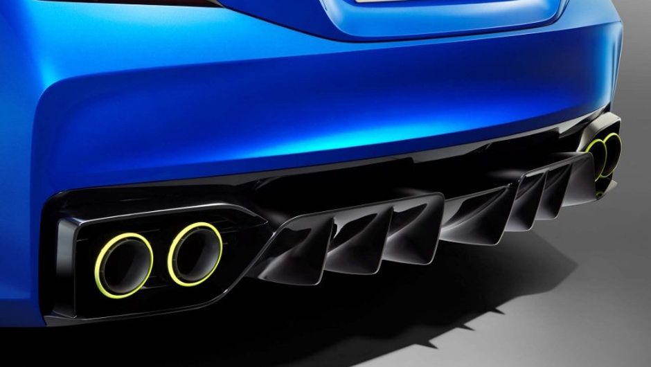 Tamb&eacute;m h&aacute; um grande difusor na traseira | <a href="https://beta-develop.quatrorodas.abril.com.br/saloes/new-york/2013//subaru-wrx-concept-737153.shtml" rel="migration">Leia mais</a>