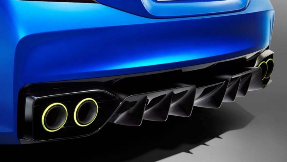 Tamb&eacute;m h&aacute; um grande difusor na traseira | <a href="https://beta-develop.quatrorodas.abril.com.br/saloes/new-york/2013//subaru-wrx-concept-737153.shtml" rel="migration">Leia mais</a>