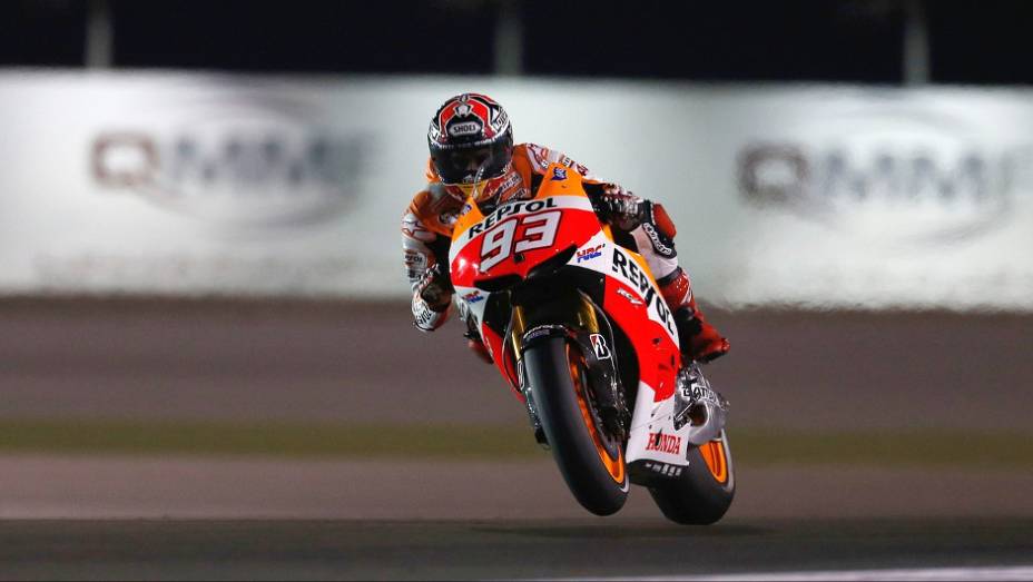 Marc Márquez (Repsol Honda Team) foi o quarto mais rápido | <a href="https://beta-develop.quatrorodas.abril.com.br/moto/noticias/motogp-lorenzo-lidera-treino-livre-catar-737806.shtml" rel="migration">Leia mais</a>