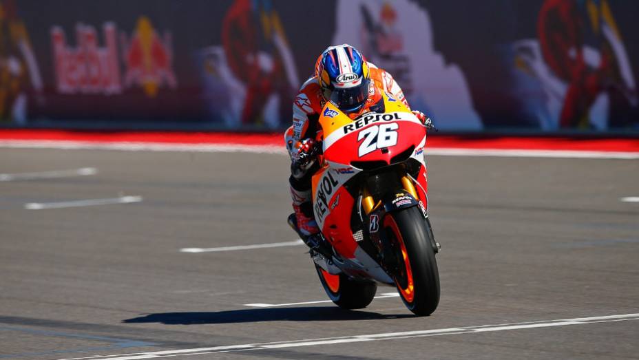 Dani Pedrosa (Repsol Honda Team) precisou se contentar com a segunda posição por dois décimos e meio | <a href="%20https://beta-develop.quatrorodas.abril.com.br/moto/noticias/marquez-faz-1a-pole-carreira-austin-739216.shtml" rel="migration">Leia mais</a>