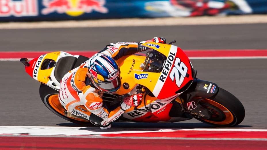 Dani Pedrosa (Repsol Honda Team) ficou com o segundo lugar | <a href="https://beta-develop.quatrorodas.abril.com.br/moto/noticias/motogp-marc-marquez-vence-gp-americas-739261.shtml" rel="migration">Leia mais</a>