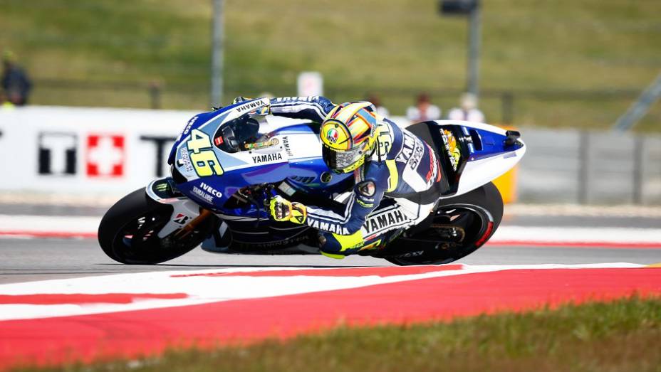 Valentino Rossi (Yamaha Factory Racing) ficou com o sexto lugar | <a href="https://beta-develop.quatrorodas.abril.com.br/moto/noticias/motogp-marc-marquez-vence-gp-americas-739261.shtml" rel="migration">Leia mais</a>