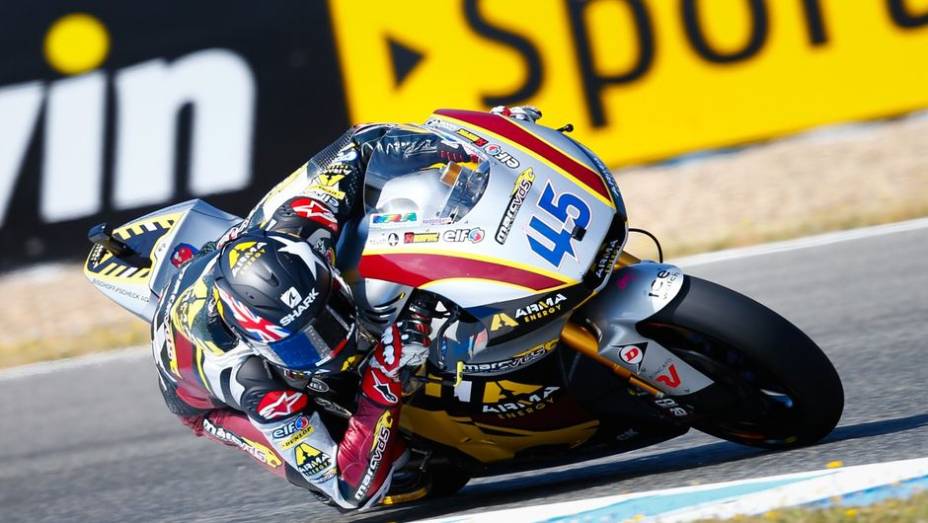 O segundo melhor foi Scott Redding | <a href="https://beta-develop.quatrorodas.abril.com.br/moto/noticias/motogp-lorenzo-lidera-treinos-jerez-740399.shtml" rel="migration">Leia mais</a>