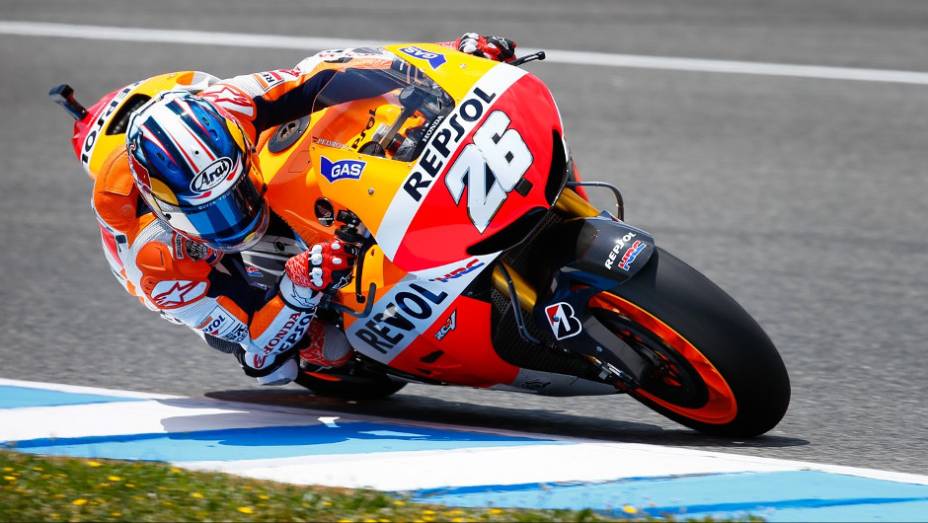Dani Pedrosa largar&aacute; em segundo | <a href="https://beta-develop.quatrorodas.abril.com.br/moto/noticias/motogp-lorenzo-garante-pole-jerez-740522.shtml" rel="migration">Leia mais</a>