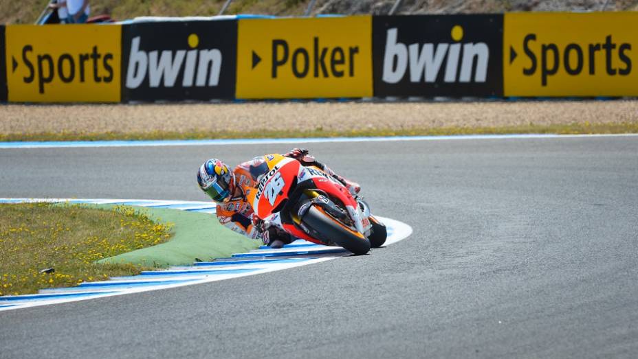 Dani Pedrosa (Repsol Honda Team) venceu o GP de Jerez neste domingo (5) | <a href="https://beta-develop.quatrorodas.abril.com.br/moto/noticias/motogp-dani-pedrosa-vence-espanha-740546.shtml" rel="migration">Leia mais</a>