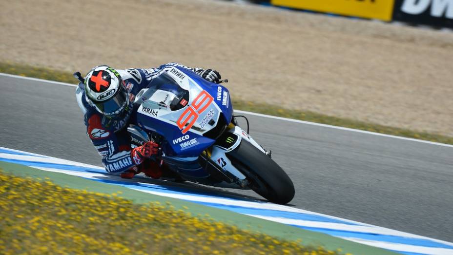 Jorge Lorenzo ficou com a terceira colocação | <a href="https://beta-develop.quatrorodas.abril.com.br/moto/noticias/motogp-dani-pedrosa-vence-espanha-740546.shtml" rel="migration">Leia mais</a>