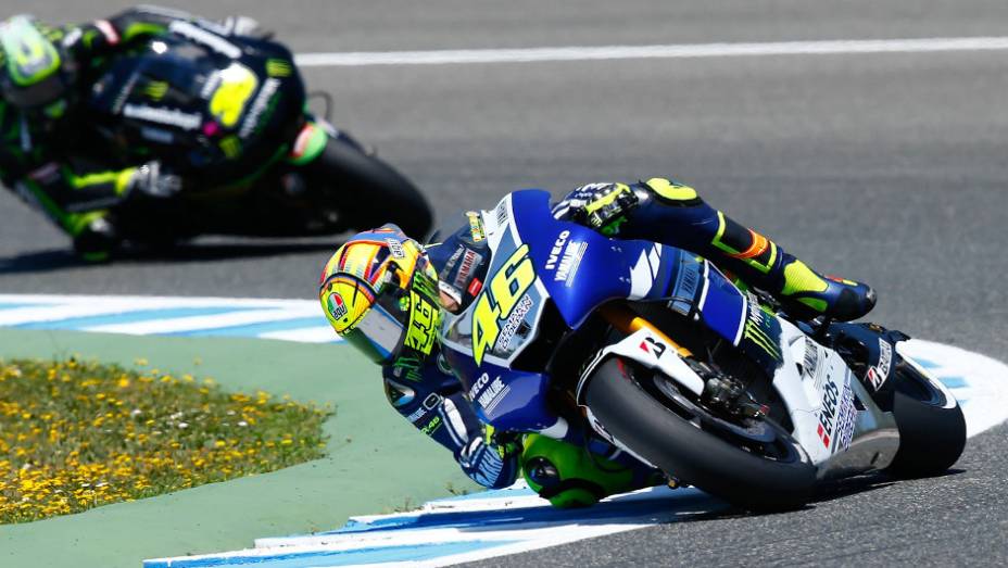 Valentino Rossi foi o quarto colocado | <a href="https://beta-develop.quatrorodas.abril.com.br/moto/noticias/motogp-dani-pedrosa-vence-espanha-740546.shtml" rel="migration">Leia mais</a>