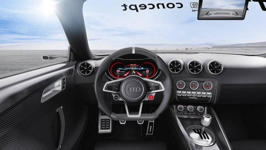 A velocidade máxima é de 280 km/h | <a href="https://beta-develop.quatrorodas.abril.com.br/noticias/fabricantes/audi-revela-tt-ultra-quattro-concept-739649.shtml" rel="migration">Leia mais</a>