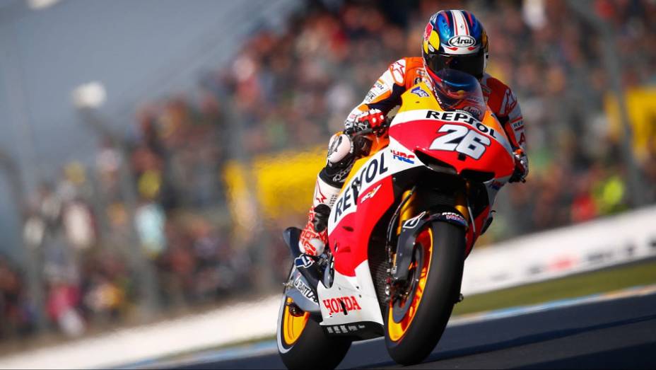 Dani Pedrosa (Repsol Honda Team) foi apenas o sexto | <a href="https://beta-develop.quatrorodas.abril.com.br/moto/noticias/motogp-marquez-conquista-pole-le-mans-741738.shtml" rel="migration">Leia mais</a>