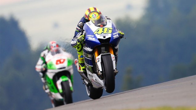 Valentino Rossi (Yamaha Factory Racing) foi o terceiro mais r&aacute;pido | <a href="https://beta-develop.quatrorodas.abril.com.br/moto/noticias/motogp-marquez-conquista-pole-alemanha-746854.shtml" rel="migration">Leia mais</a>