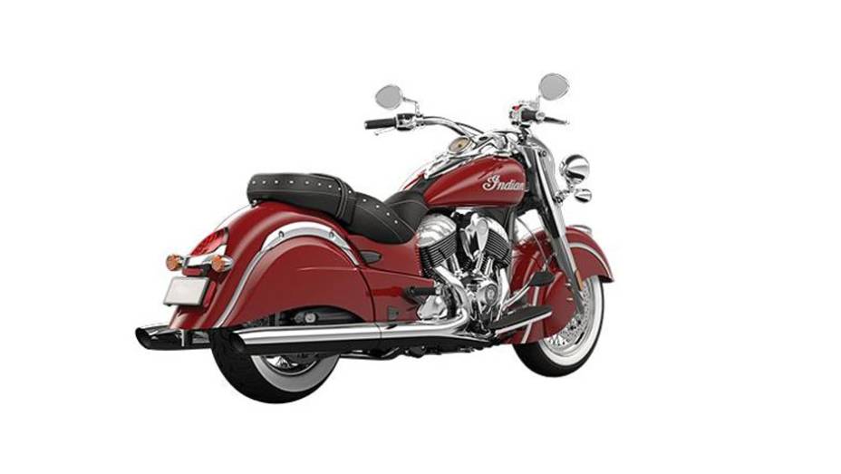 Um bloco V-Twin com cilindros inclinados a 49 graus de 1811 cc e 15,3 mkgf de torque | <a href="%20https://beta-develop.quatrorodas.abril.com.br/moto/noticias/indian-chief-classic-2014-749944.shtml" rel="migration">Leia mais</a>