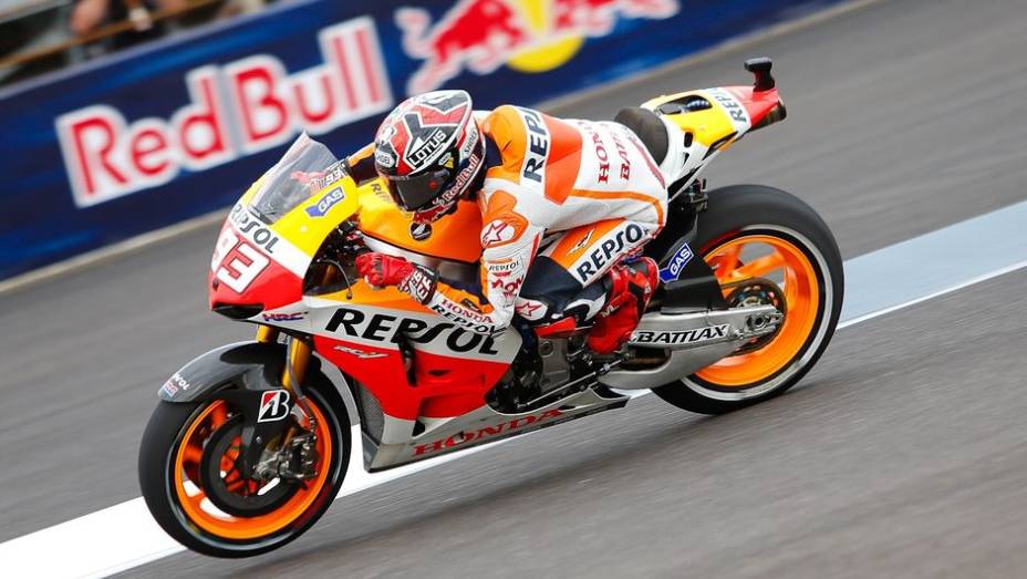 Márc Márquez (Repsol Honda Team) foi o mais rápido nos treinos de sexta-feira da MotoGP em Indianápolis | <a href="https://beta-develop.quatrorodas.abril.com.br/moto/noticias/motogp-marquez-lidera-1-2-honda-sexta-feira-750256.shtml" rel="migration">Leia mais</a>