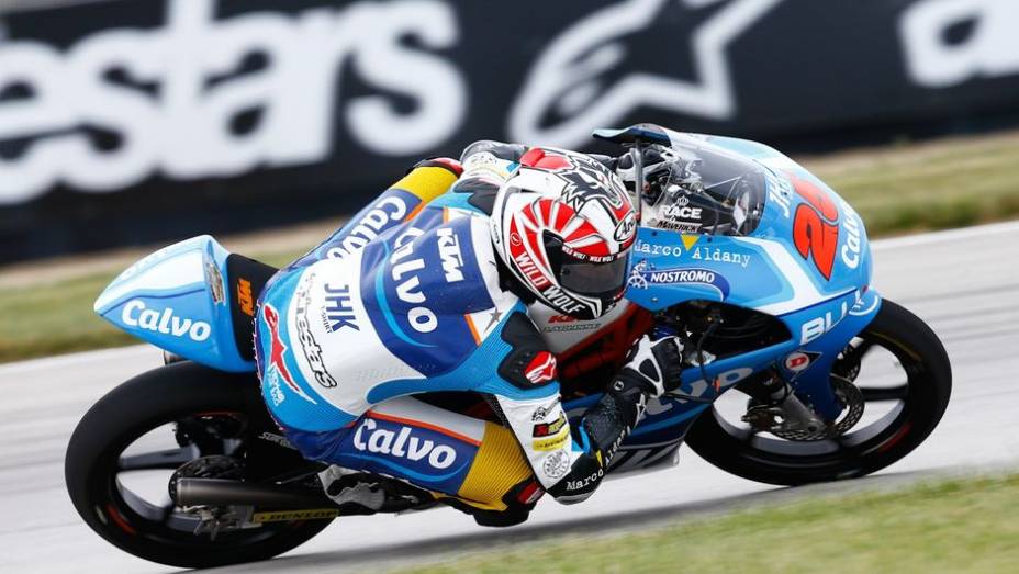 Por fim, na Moto3, Maverick Viñales (Team Calvo) liderou | <a href="https://beta-develop.quatrorodas.abril.com.br/moto/noticias/motogp-marquez-lidera-1-2-honda-sexta-feira-750256.shtml" rel="migration">Leia mais</a>