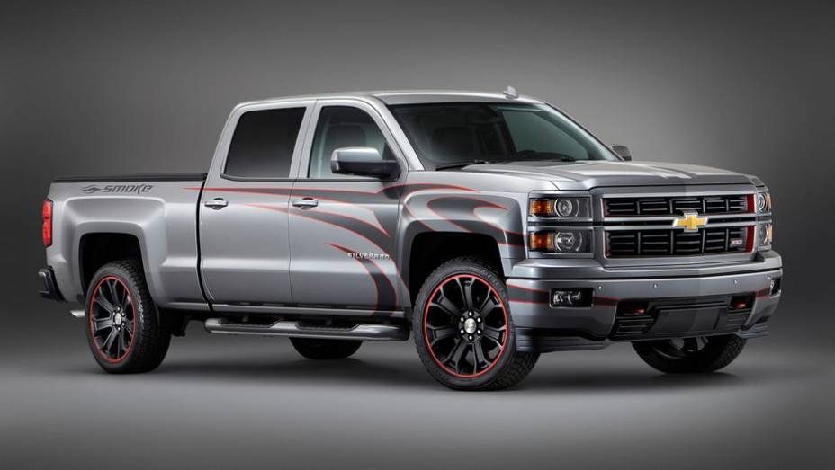 Tony Stewart Chevrolet Silverado concept | <a href="https://beta-develop.quatrorodas.abril.com.br/noticias/fabricantes/chevrolet-revela-mais-novidades-sema-show-759265.shtml" rel="migration">Leia mais</a> | <a href="https://beta-develop.quatrorodas.abril.com.br/galerias/especiais/sema-show-2013-par" rel="migration"></a>