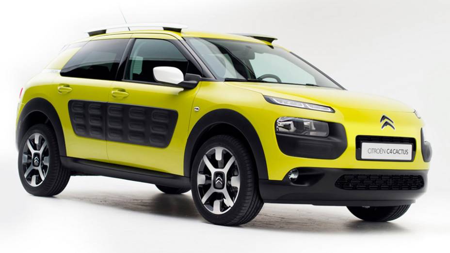 A versão de produção do C4 Cactus foi revelada pela Citroën | <a href="https://beta-develop.quatrorodas.abril.com.br/noticias/saloes/genebra-2014/citroen-apresenta-c4-cactus-772491.shtml" rel="migration">Leia mais</a>