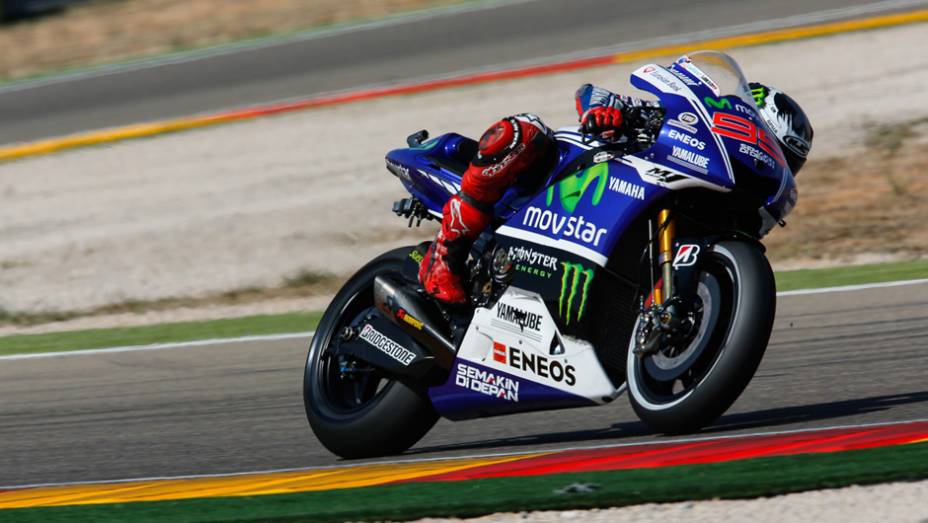 Aquém do esperado, Jorge Lorenzo foi o sétimo | <a href="https://beta-develop.quatrorodas.abril.com.br/moto/noticias/motogp-dovizioso-lidera-treinos-aragon-802709.shtml" rel="migration">Leia mais</a>